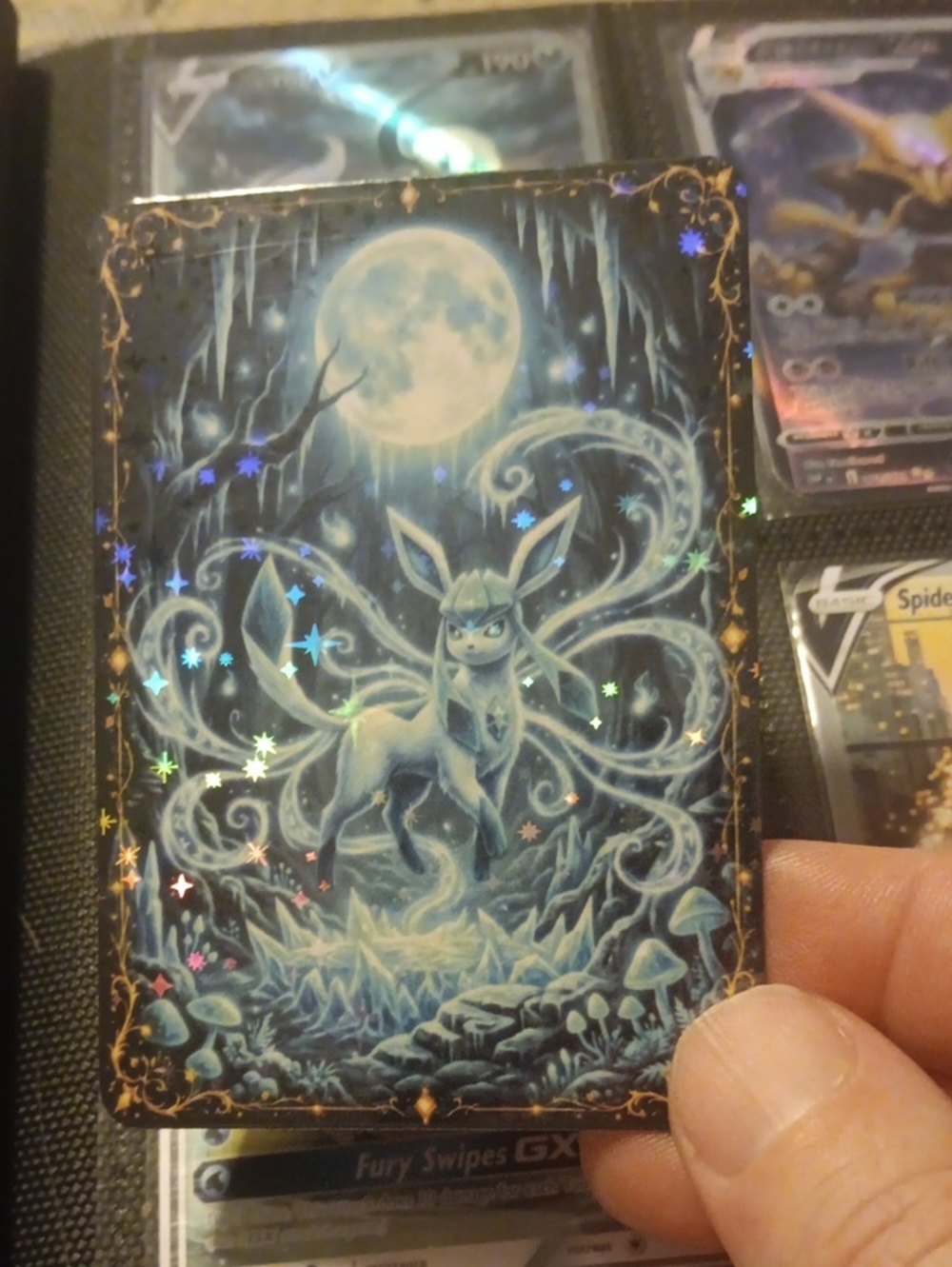 Glaceon Art Card - Moonlit Blue Holographic Print
